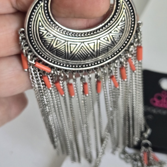 3 NEW Paparazzi jewelry long necklace earrings dangly silver tone festival - Picture 3 of 12